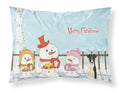 Merry Christmas Carolers Smooth Fox Terrier Standard Pillowcase Lightweight Super Soft Easy Care Decorative Artwork Pillowcase, Standard