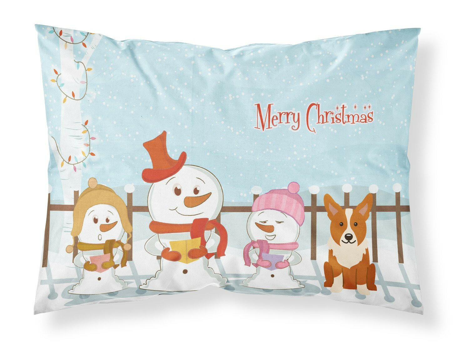 Merry Christmas Carolers Corgi Standard Pillowcase Lightweight Super Soft Easy Care Decorative Artwork Pillowcase, Standard