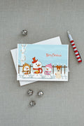 Merry Christmas Carolers Wire Fox Terrier Greeting Cards Pack of 8 Blank Cards with Envelopes Whimsical A7 Size 5x7