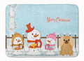 Merry Christmas Carolers Pekingese Fawn Sable Memory Foam Kitchen Mat Machine Washable Anti-Fatigue Cushion Comfort Bath or Kitchen Rug