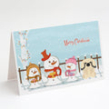 Merry Christmas Carolers Pekingese Cream Greeting Cards Pack of 8 Blank Cards with Envelopes Whimsical A7 Size 5x7