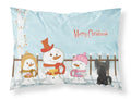 Merry Christmas Carolers Chinese Crested Black Standard Pillowcase Lightweight Super Soft Easy Care Decorative Artwork Pillowcase, Standard