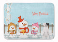 Merry Christmas Carolers White Boxer Cooper Memory Foam Kitchen Mat Machine Washable Anti-Fatigue Cushion Comfort Bath or Kitchen Rug