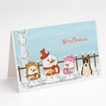 Merry Christmas Carolers Bull Terrier Dark Brindle Greeting Cards Pack of 8 Blank Cards with Envelopes Whimsical A7 Size 5x7