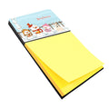 Merry Christmas Carolers Bull Terrier White Watercolor Sticky Note Holder Refillable Dispenser Desk Accessory 3x3 Pad Gift