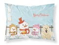 Merry Christmas Carolers Chow Chow White Standard Pillowcase Lightweight Super Soft Easy Care Decorative Artwork Pillowcase, Standard
