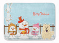 Merry Christmas Carolers Chow Chow White Memory Foam Kitchen Mat Machine Washable Anti-Fatigue Cushion Comfort Bath or Kitchen Rug