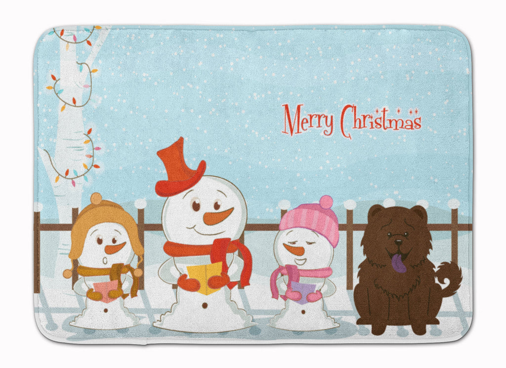 Merry Christmas Carolers Chow Chow Chocolate Memory Foam Kitchen Mat Machine Washable Anti-Fatigue Cushion Comfort Bath or Kitchen Rug