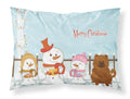 Merry Christmas Carolers Chow Chow Red Standard Pillowcase Lightweight Super Soft Easy Care Decorative Artwork Pillowcase, Standard