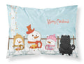 Merry Christmas Carolers Chow Chow Black Standard Pillowcase Lightweight Super Soft Easy Care Decorative Artwork Pillowcase, Standard