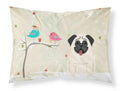 Christmas Presents between Friends Pug - Cream Standard Pillowcase Lightweight Super Soft Easy Care Decorative Artwork Pillowcase, Standard