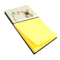 Christmas Presents between Friends French Bulldog - Cream Watercolor Sticky Note Holder Refillable Dispenser Desk Accessory 3x3 Pad Gift