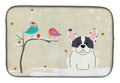 Christmas Presents between Friends French Bulldog - Piebald Dish Drying Mat Absorbent Dish Drying Mat Pad for Kitchen Counter Dish Drainer Mat for Countertop, 14 x 21", Multicolor