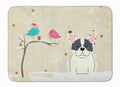 Christmas Presents between Friends French Bulldog - Piebald Memory Foam Kitchen Mat Machine Washable Anti-Fatigue Cushion Comfort Bath or Kitchen Rug