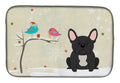 Christmas Presents between Friends French Bulldog - Black Dish Drying Mat Absorbent Dish Drying Mat Pad for Kitchen Counter Dish Drainer Mat for Countertop, 14 x 21", Multicolor