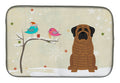 Christmas Presents between Friends Mastiff - Brindle Dish Drying Mat Absorbent Dish Drying Mat Pad for Kitchen Counter Dish Drainer Mat for Countertop, 14 x 21", Multicolor