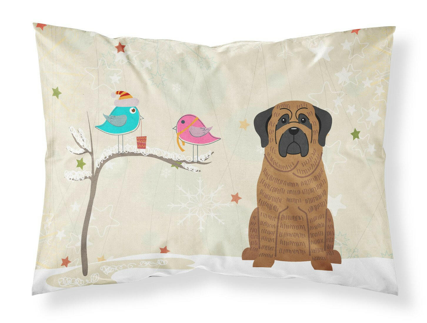 Christmas Presents between Friends Mastiff - Brindle Standard Pillowcase Lightweight Super Soft Easy Care Decorative Artwork Pillowcase, Standard