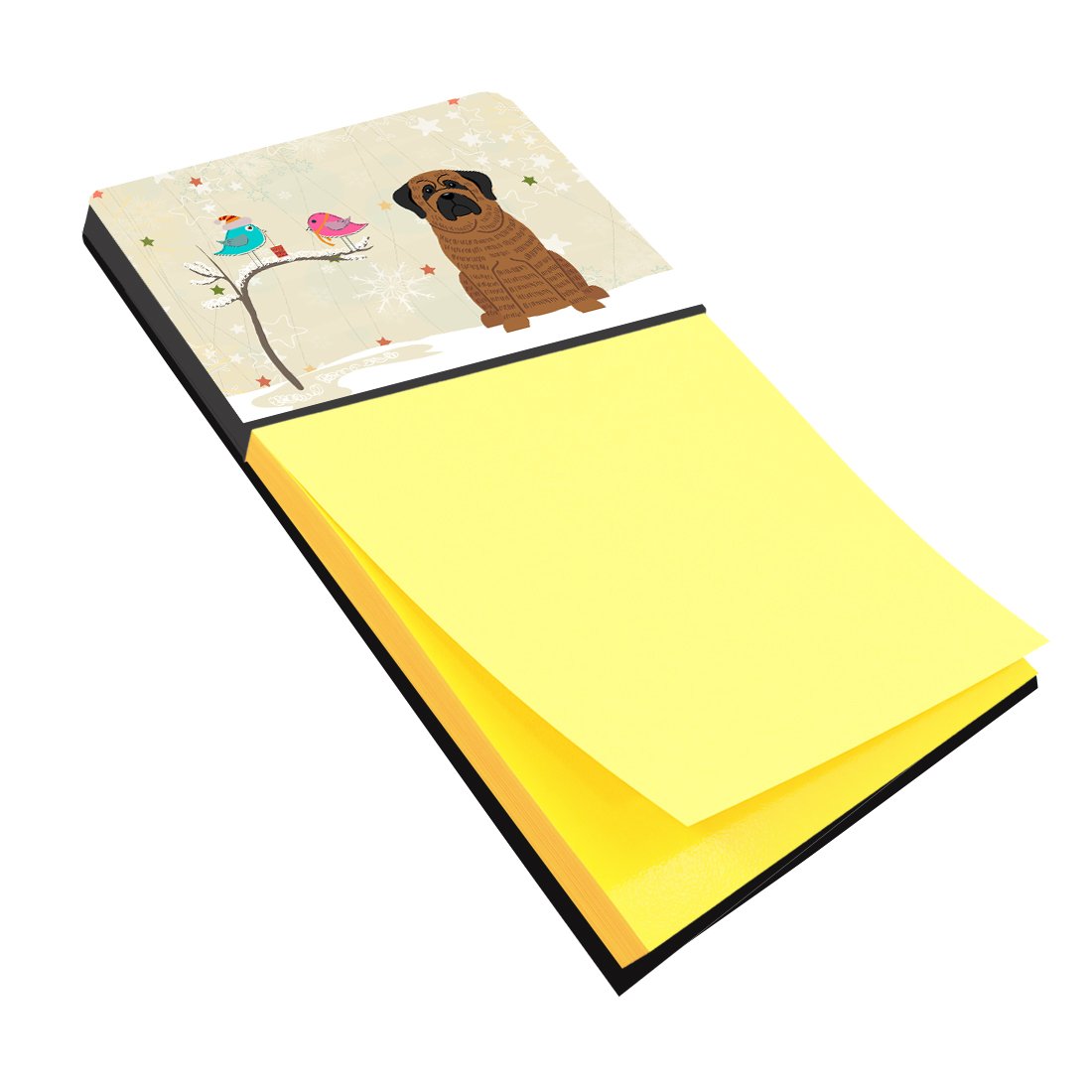 Christmas Presents between Friends Mastiff - Brindle Watercolor Sticky Note Holder Refillable Dispenser Desk Accessory 3x3 Pad Gift