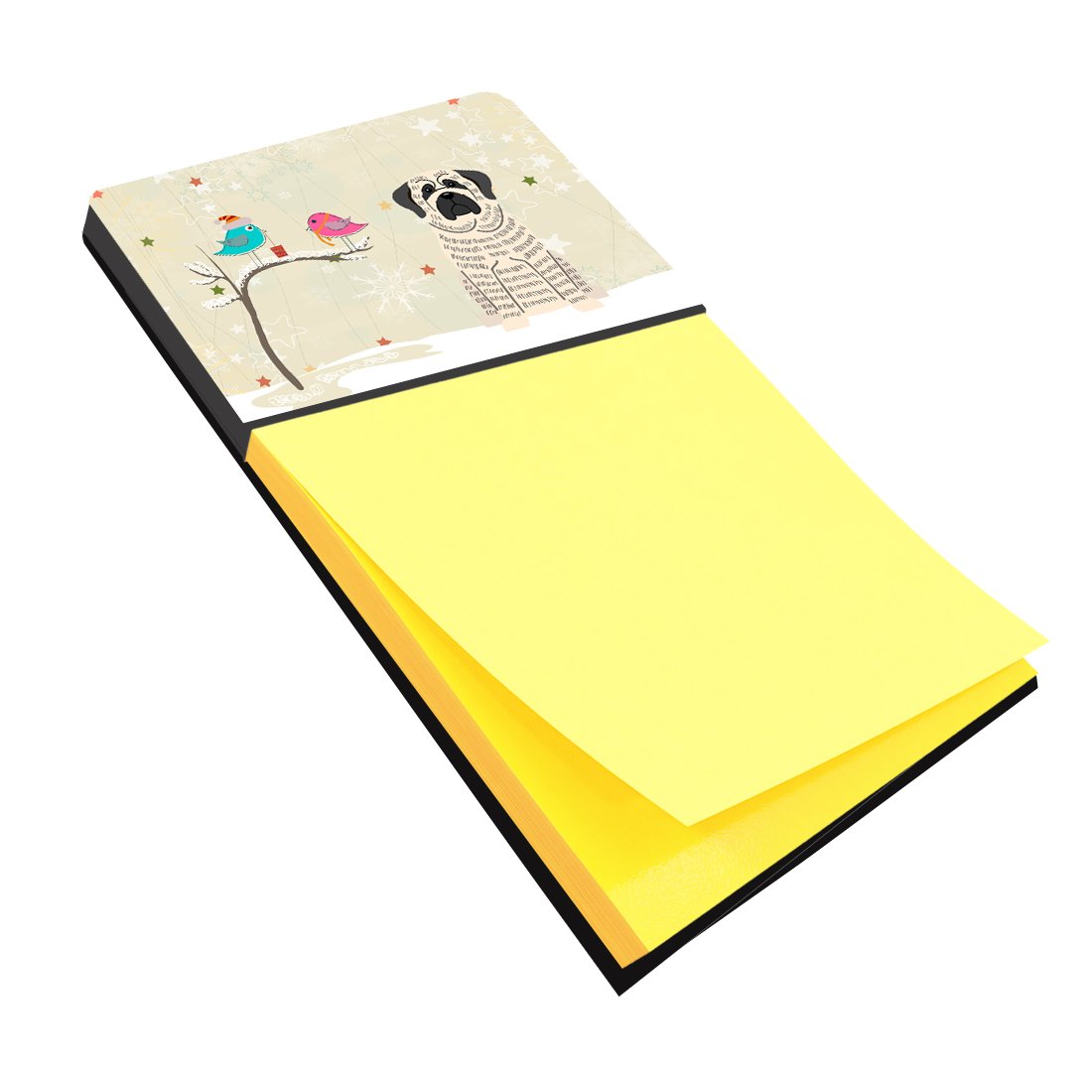 Christmas Presents between Friends Mastiff - Brindle and White Watercolor Sticky Note Holder Refillable Dispenser Desk Accessory 3x3 Pad Gift