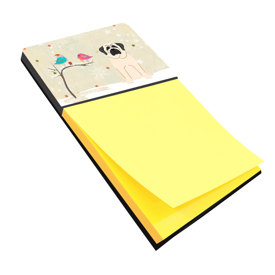 Christmas Presents between Friends Mastiff - White Watercolor Sticky Note Holder Refillable Dispenser Desk Accessory 3x3 Pad Gift