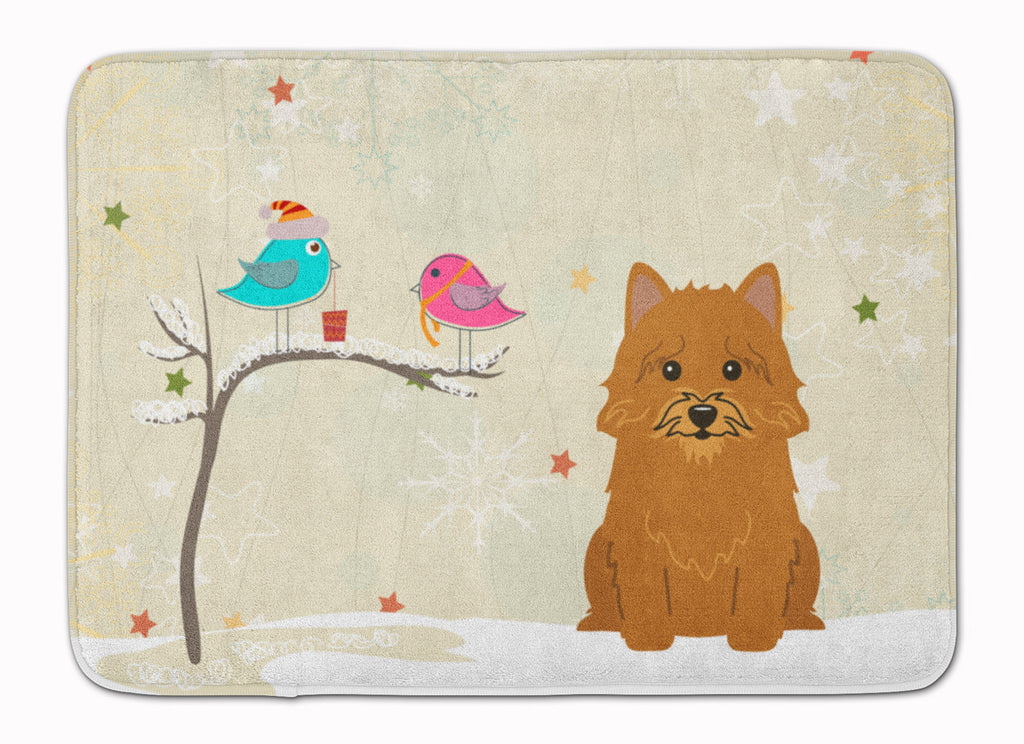 Christmas Presents between Friends Norwich Terrier Memory Foam Kitchen Mat Machine Washable Anti-Fatigue Cushion Comfort Bath or Kitchen Rug
