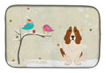 Christmas Presents between Friends Basset Hound Dish Drying Mat Absorbent Dish Drying Mat Pad for Kitchen Counter Dish Drainer Mat for Countertop, 14 x 21", Multicolor