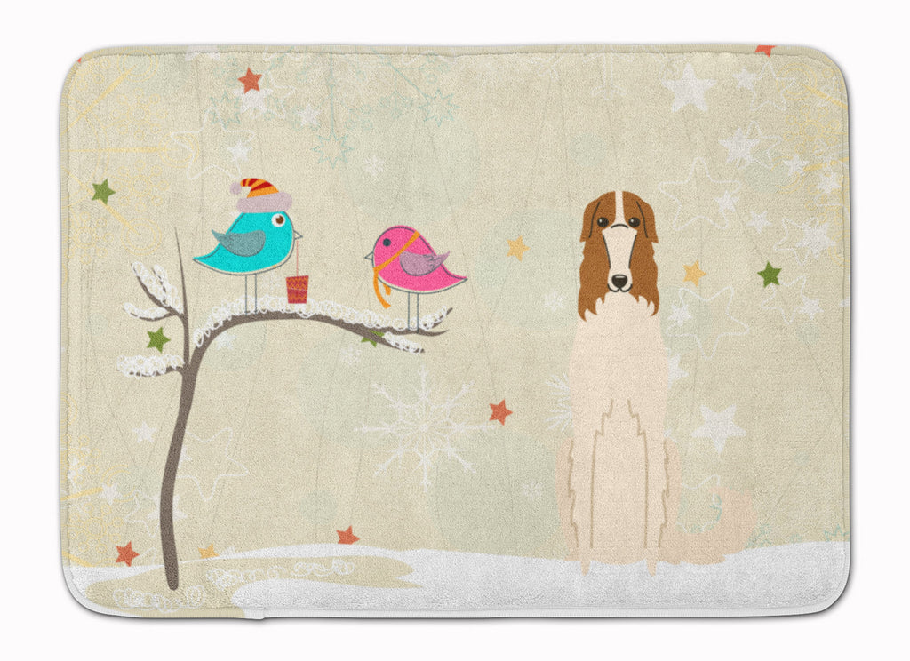 Christmas Presents between Friends Borzoi Memory Foam Kitchen Mat Machine Washable Anti-Fatigue Cushion Comfort Bath or Kitchen Rug