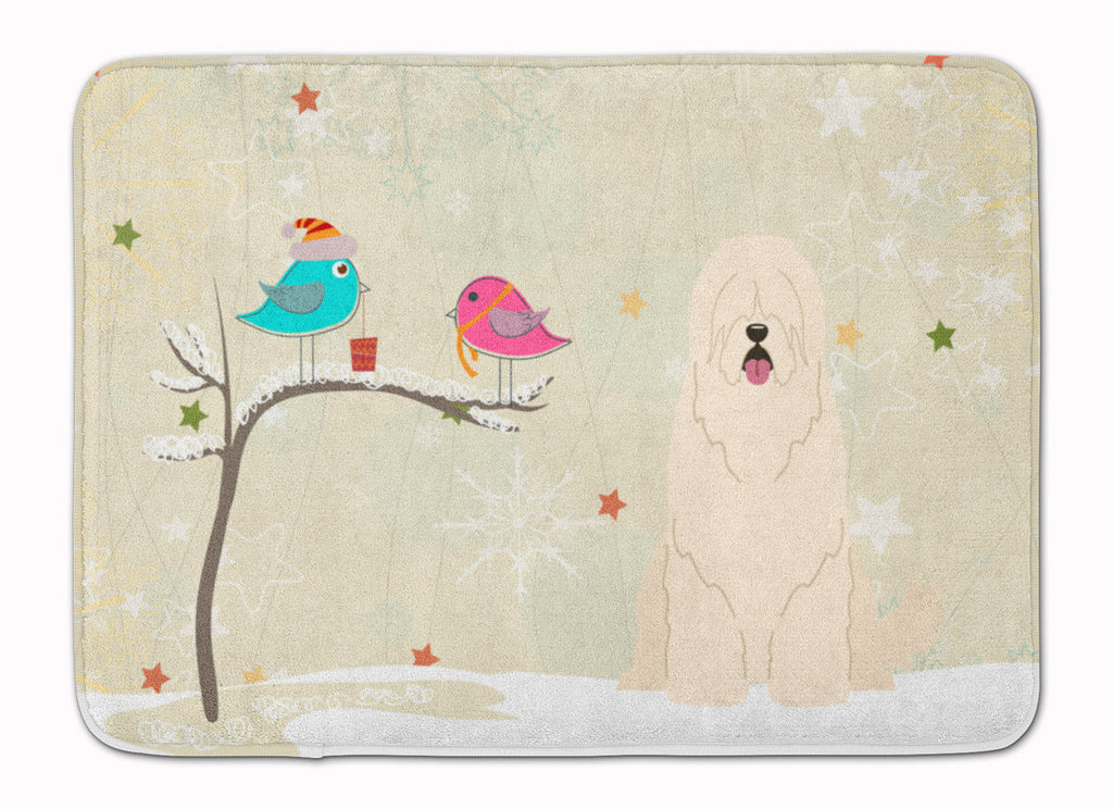 Christmas Presents between Friends South Russian Sheepdog Memory Foam Kitchen Mat Machine Washable Anti-Fatigue Cushion Comfort Bath or Kitchen Rug