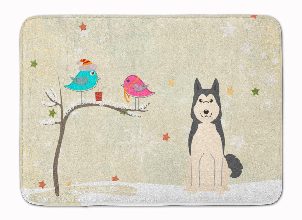 Christmas Presents between Friends West Siberian Laika Spitz Memory Foam Kitchen Mat Machine Washable Anti-Fatigue Cushion Comfort Bath or Kitchen Rug