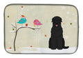 Christmas Presents between Friends Black Russian Terrier Dish Drying Mat Absorbent Dish Drying Mat Pad for Kitchen Counter Dish Drainer Mat for Countertop, 14 x 21", Multicolor