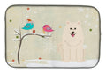 Christmas Presents between Friends Samoyed Dish Drying Mat Absorbent Dish Drying Mat Pad for Kitchen Counter Dish Drainer Mat for Countertop, 14 x 21", Multicolor