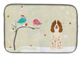 Christmas Presents between Friends Russian Spaniel Dish Drying Mat Absorbent Dish Drying Mat Pad for Kitchen Counter Dish Drainer Mat for Countertop, 14 x 21", Multicolor