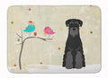 Christmas Presents between Friends Schnauzer - Black Memory Foam Kitchen Mat Machine Washable Anti-Fatigue Cushion Comfort Bath or Kitchen Rug