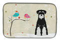 Christmas Presents between Friends Schnauzer - Salt and Pepper Dish Drying Mat Absorbent Dish Drying Mat Pad for Kitchen Counter Dish Drainer Mat for Countertop, 14 x 21", Multicolor