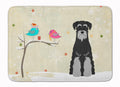 Christmas Presents between Friends Schnauzer - Black and Grey Memory Foam Kitchen Mat Machine Washable Anti-Fatigue Cushion Comfort Bath or Kitchen Rug