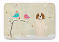 Christmas Presents between Friends Saint Bernard Memory Foam Kitchen Mat Machine Washable Anti-Fatigue Cushion Comfort Bath or Kitchen Rug
