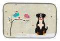 Christmas Presents between Friends Entlebucher Dish Drying Mat Absorbent Dish Drying Mat Pad for Kitchen Counter Dish Drainer Mat for Countertop, 14 x 21", Multicolor
