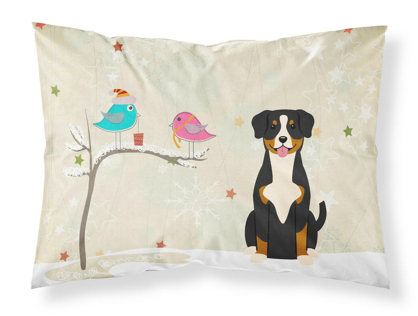 Christmas Presents between Friends Entlebucher Standard Pillowcase Lightweight Super Soft Easy Care Decorative Artwork Pillowcase, Standard