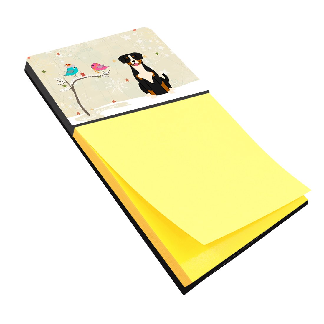Christmas Presents between Friends Entlebucher Watercolor Sticky Note Holder Refillable Dispenser Desk Accessory 3x3 Pad Gift