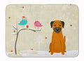 Christmas Presents between Friends Border Terrier Memory Foam Kitchen Mat Machine Washable Anti-Fatigue Cushion Comfort Bath or Kitchen Rug