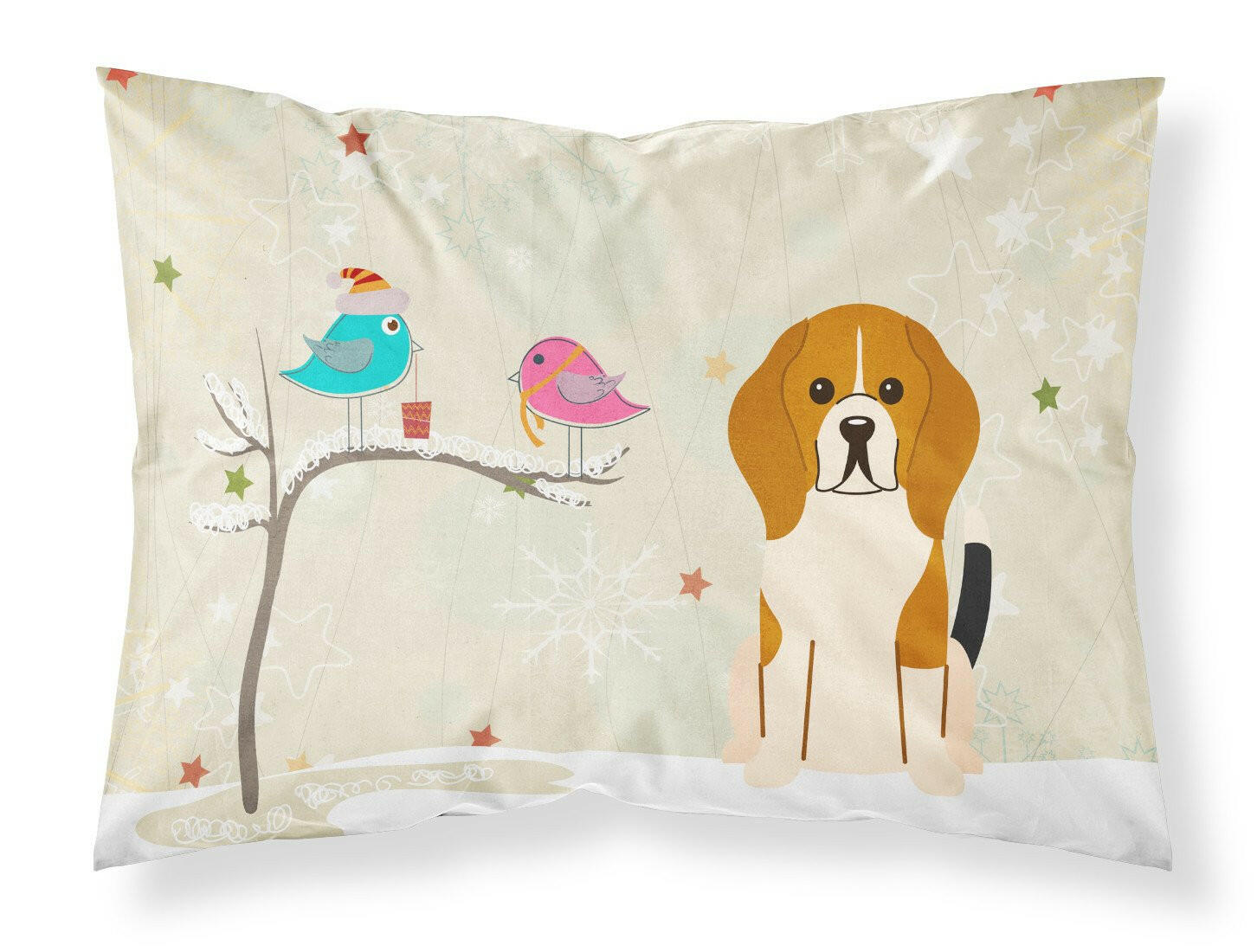 Christmas Presents between Friends Beagle Standard Pillowcase Lightweight Super Soft Easy Care Decorative Artwork Pillowcase, Standard