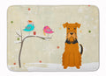 Christmas Presents between Friends Airedale Terrier Memory Foam Kitchen Mat Machine Washable Anti-Fatigue Cushion Comfort Bath or Kitchen Rug