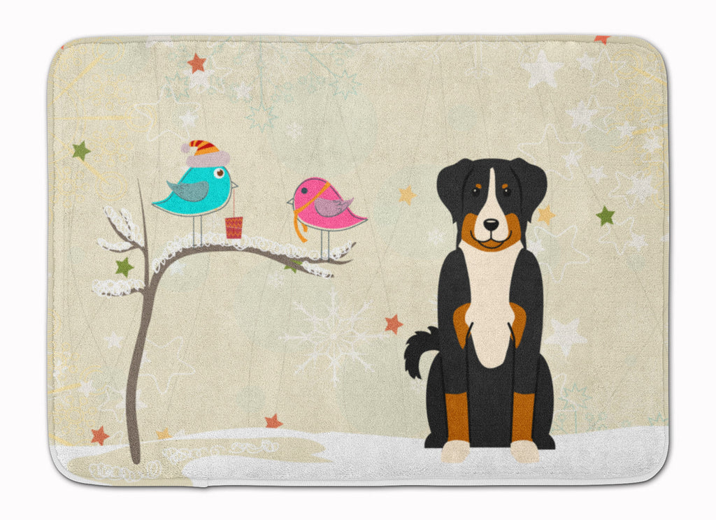 Christmas Presents between Friends Appenzeller Sennenhund Memory Foam Kitchen Mat Machine Washable Anti-Fatigue Cushion Comfort Bath or Kitchen Rug