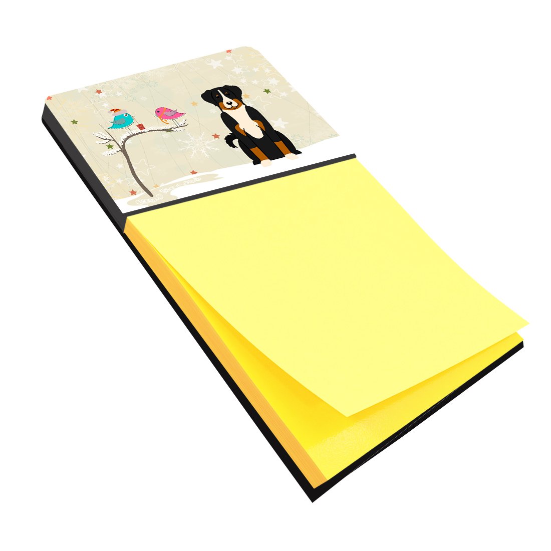 Christmas Presents between Friends Appenzeller Sennenhund Watercolor Sticky Note Holder Refillable Dispenser Desk Accessory 3x3 Pad Gift