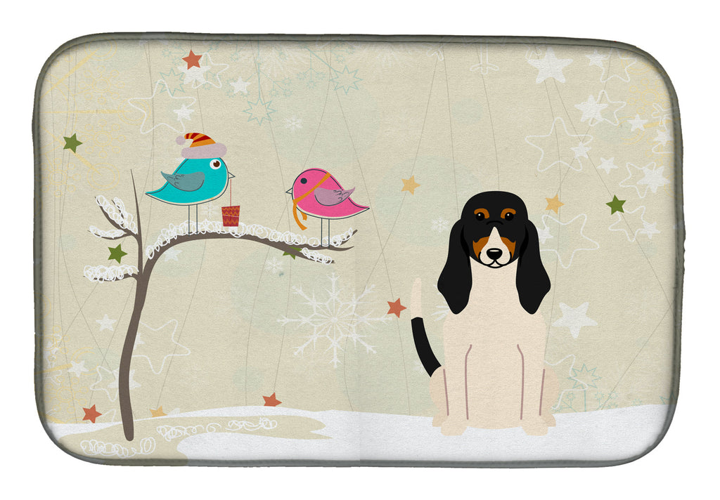 Christmas Presents between Friends Swiss Hound Dish Drying Mat Absorbent Dish Drying Mat Pad for Kitchen Counter Dish Drainer Mat for Countertop, 14 x 21", Multicolor