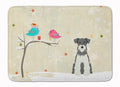 Christmas Presents between Friends Schnauzer - Salt and Pepper Memory Foam Kitchen Mat Machine Washable Anti-Fatigue Cushion Comfort Bath or Kitchen Rug