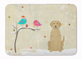 Christmas Presents between Friends Labrador Retriever - Yellow Memory Foam Kitchen Mat Machine Washable Anti-Fatigue Cushion Comfort Bath or Kitchen Rug
