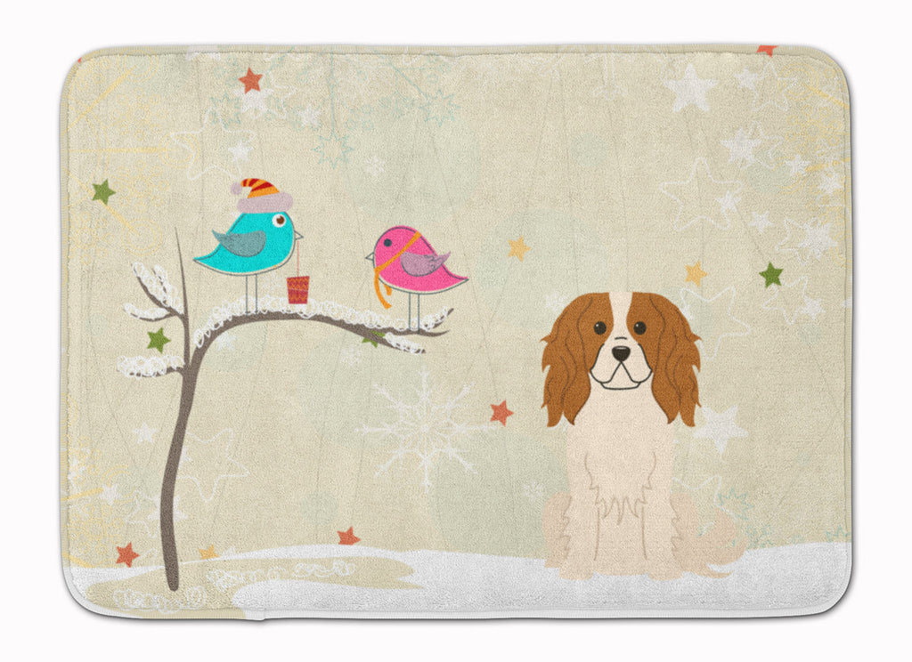 Christmas Presents between Friends Cavalier King Charles Spaniel Memory Foam Kitchen Mat Machine Washable Anti-Fatigue Cushion Comfort Bath or Kitchen Rug