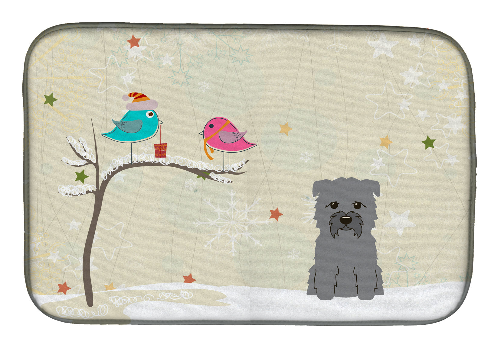 Christmas Presents between Friends Glen of Imal - Grey Dish Drying Mat Absorbent Dish Drying Mat Pad for Kitchen Counter Dish Drainer Mat for Countertop, 14 x 21", Multicolor