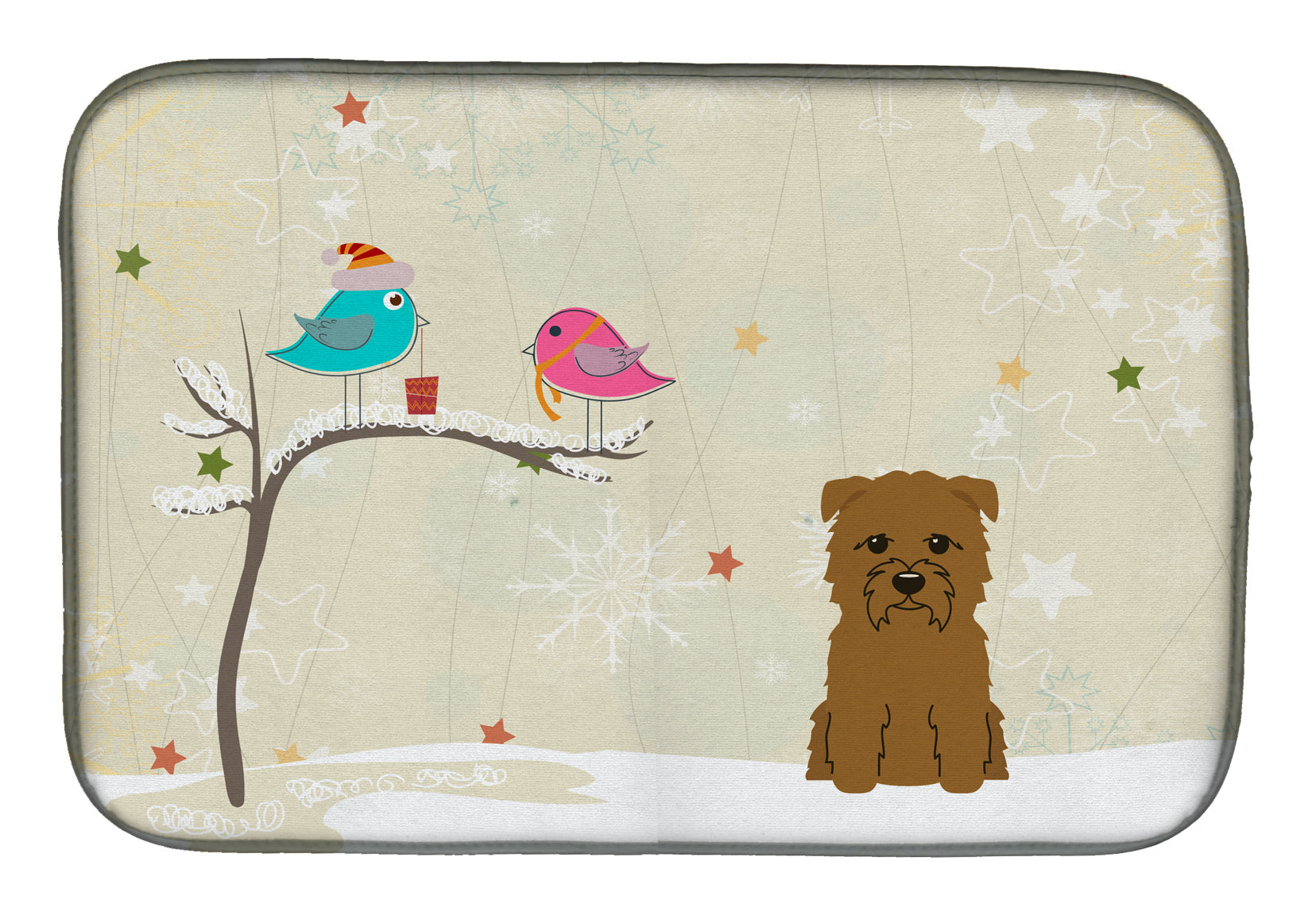 Christmas Presents between Friends Glen of Imal - Tan Dish Drying Mat Absorbent Dish Drying Mat Pad for Kitchen Counter Dish Drainer Mat for Countertop, 14 x 21", Multicolor